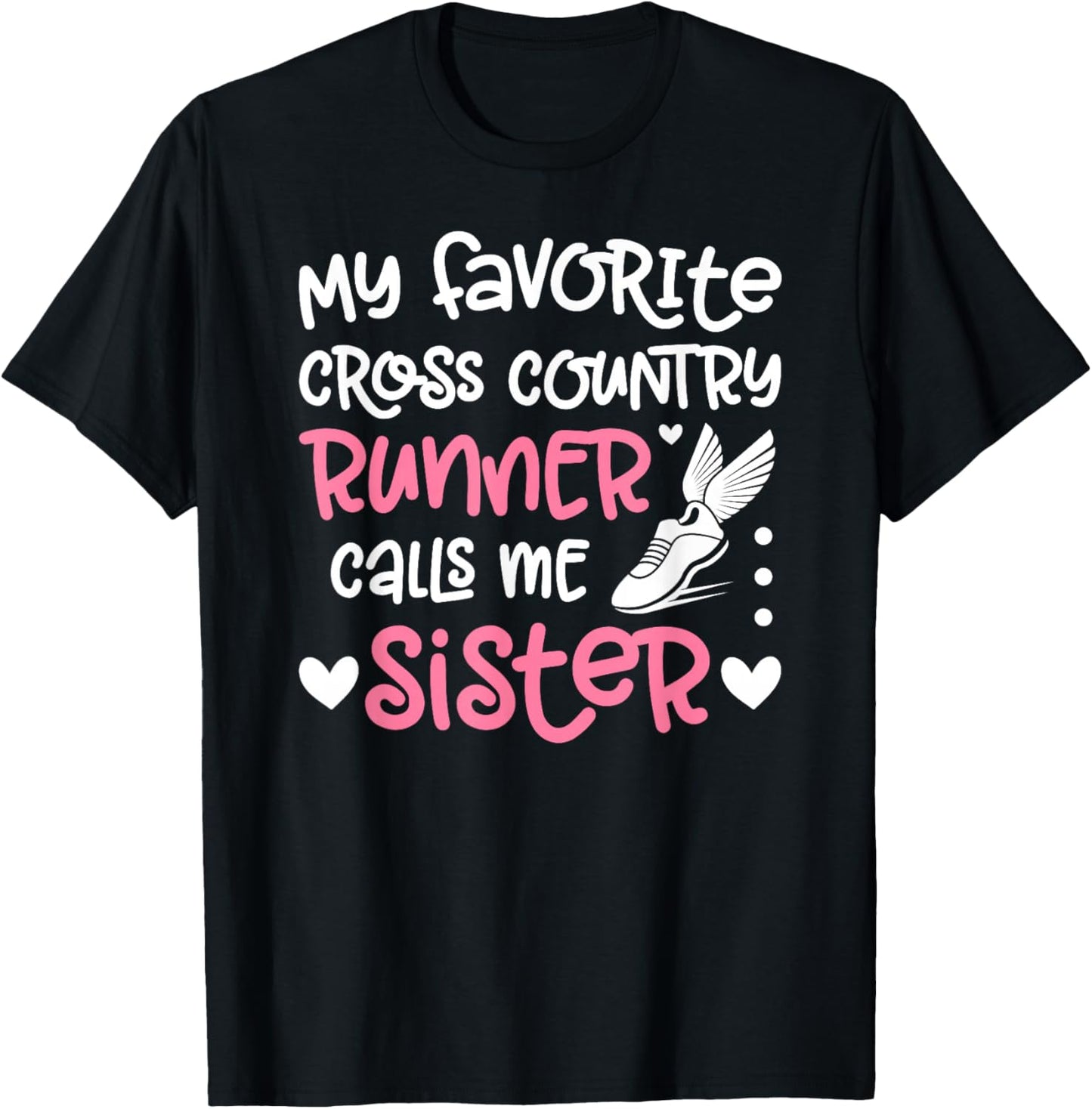 Proud Cross Country Sister Of A Cross Country Runner Sis T-Shirt - T-Shirt | Black
