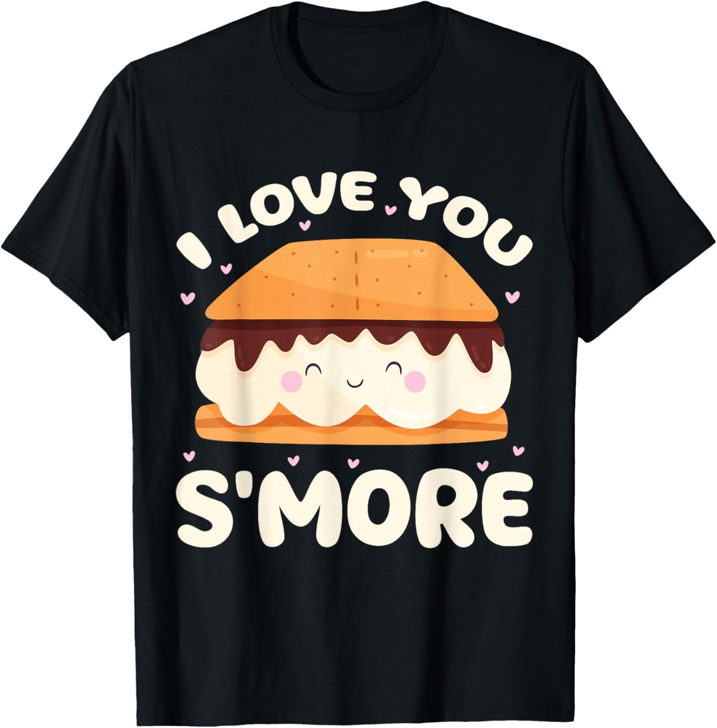 S'more Kawaii Camping Camper Valentine's Day T-Shirt - T-Shirt | Black