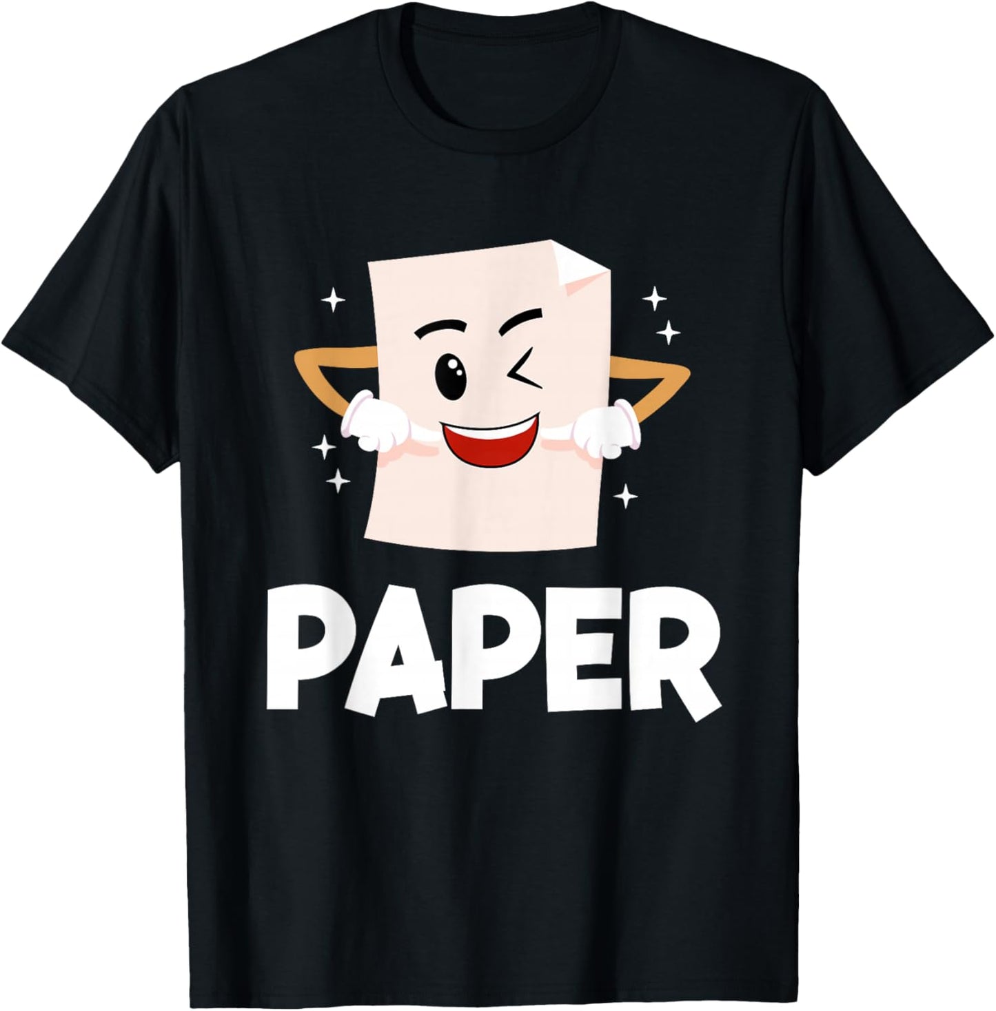 Rock Scissors Paper Halloween Costumes Funny Cute Paper T-Shirt - T-Shirt | Black