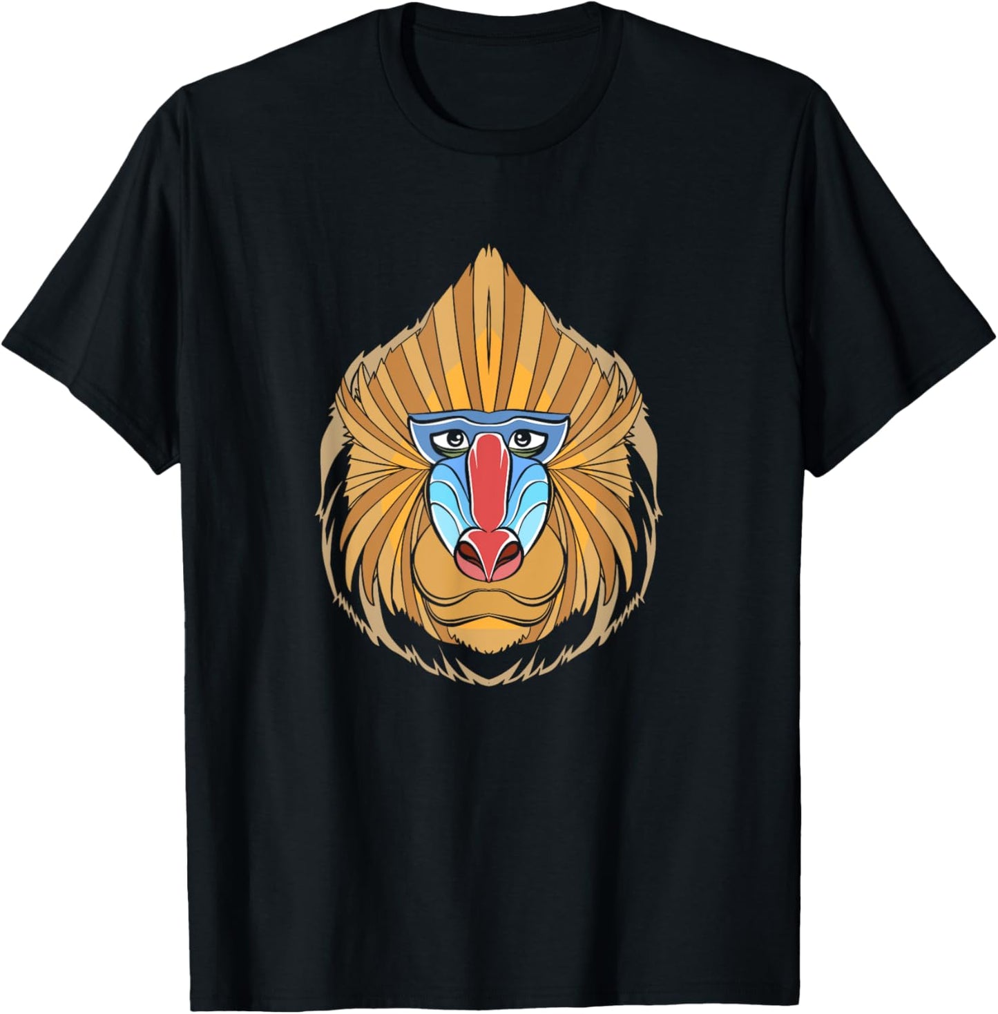Baboon Face Halloween Scary Baboon Monkey T-Shirt - T-Shirt | Black
