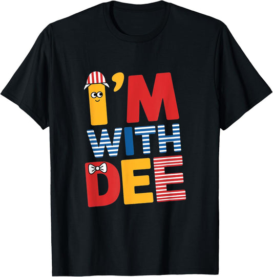 Tweedle Dum I'm With Dee Couple & Friends Funny Lazy Costume T-Shirt - T-Shirt | Black