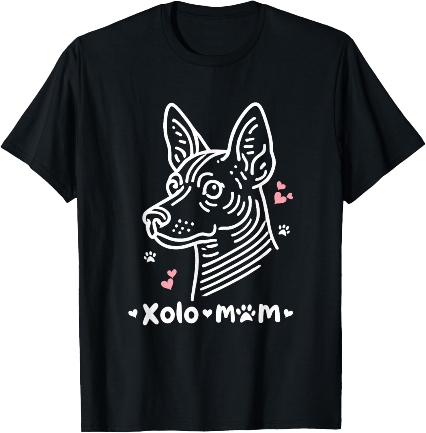 Xolo Mom Xoloitzcuintle Mexican Hairless Dog T-Shirt - T-Shirt | Black
