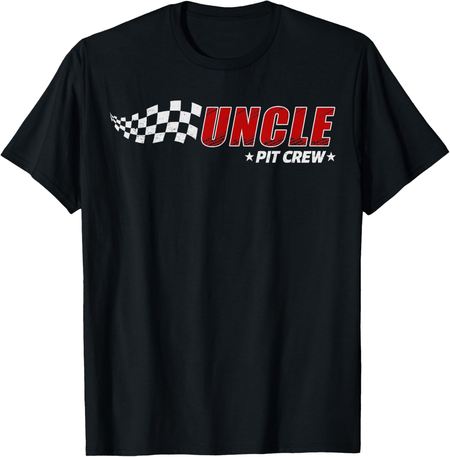 Uncle Pit Crew Race Car Birthday Family Matching Pit Crew T-Shirt - T-Shirt | Black