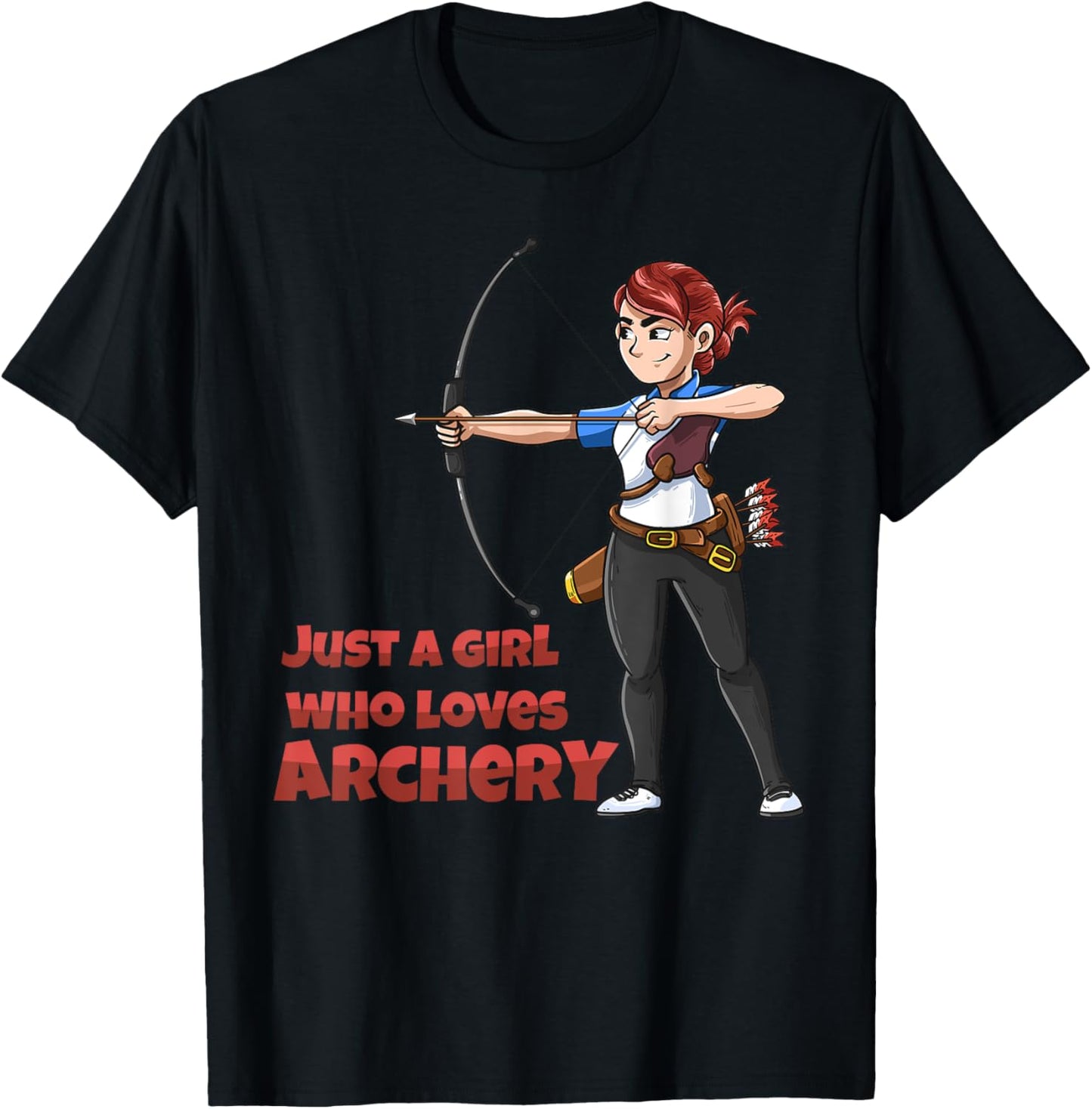Just A Girl Who Loves Archery Bow And Arrow Archer Women T-Shirt - T-Shirt | Black