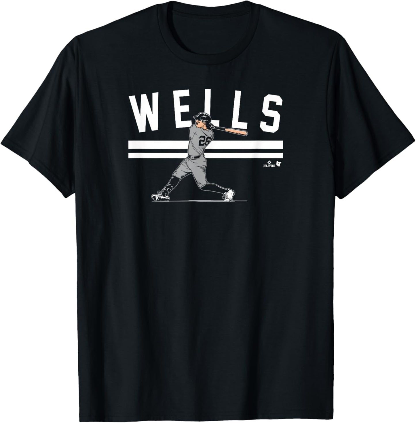 Austin Wells - Slugger Swing - New York Baseball T-Shirt - T-Shirt | Black