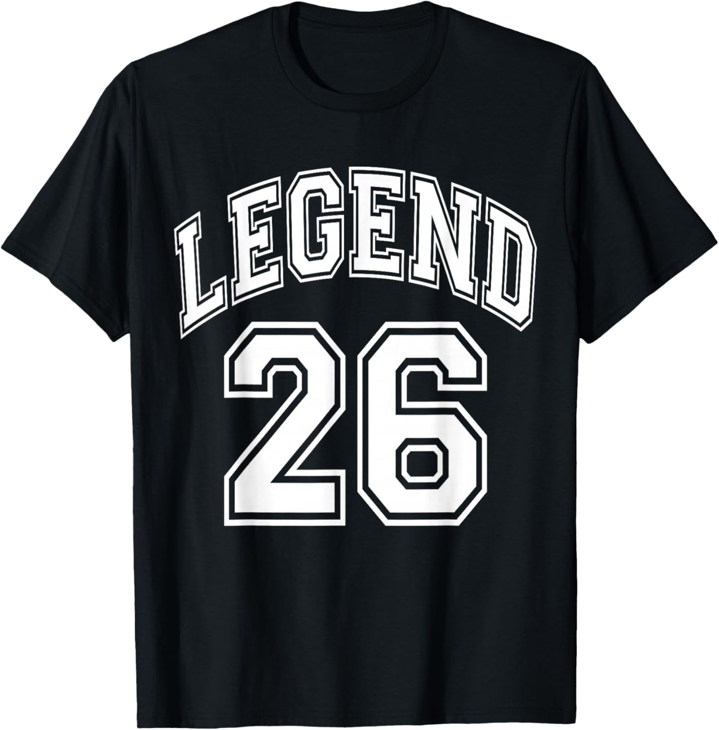 Legend 26 Years Old Number Team 26th Birthday T-Shirt - T-Shirt | Black