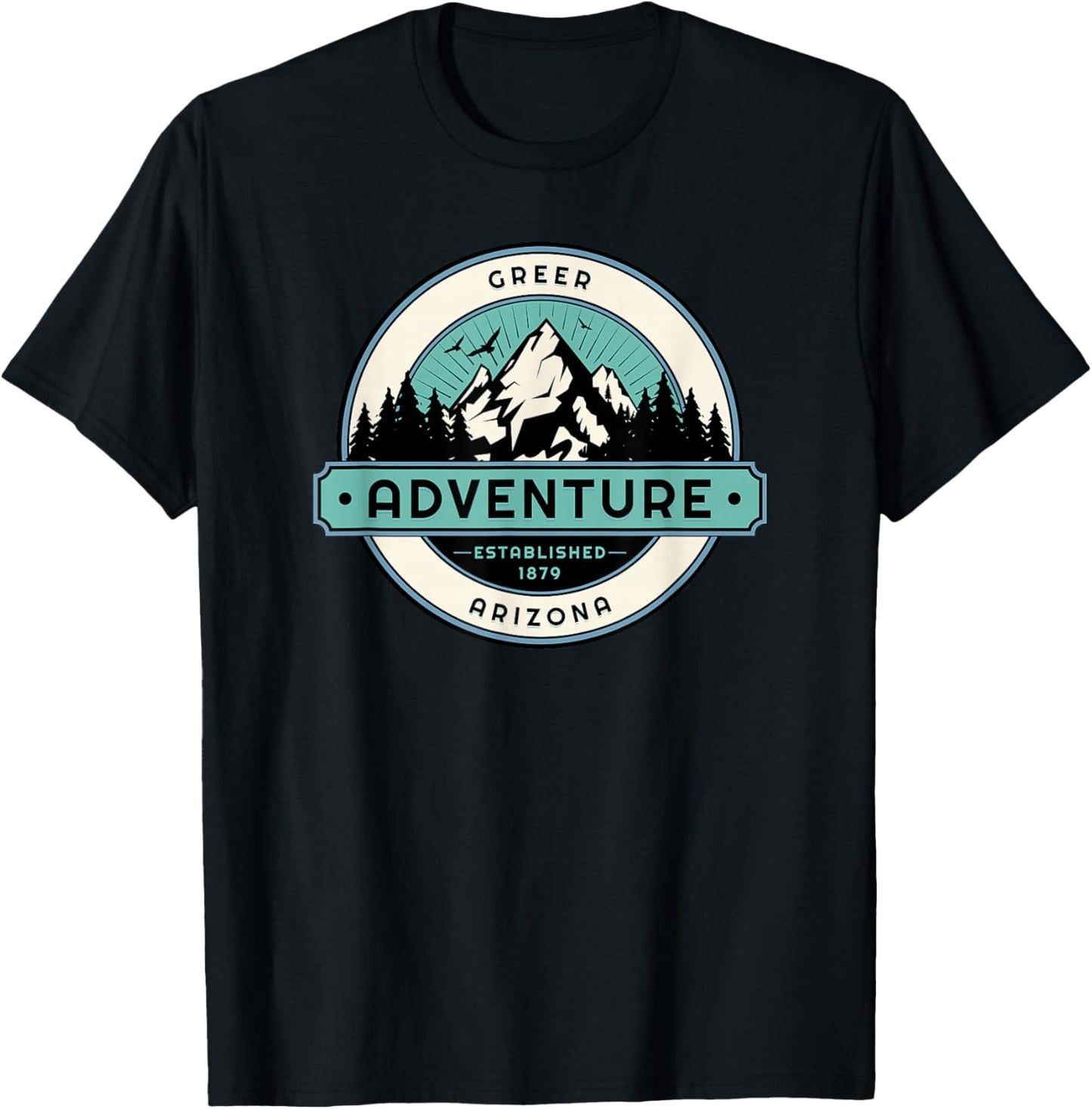 Greer Arizona Mountains Established 1879 T-Shirt - T-Shirt | Black
