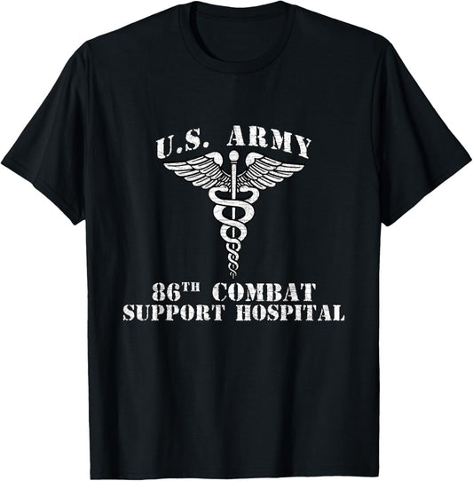 86th Combat Support Hospital Veterans Day Vintage Gifts T-Shirt - T-Shirt | Black