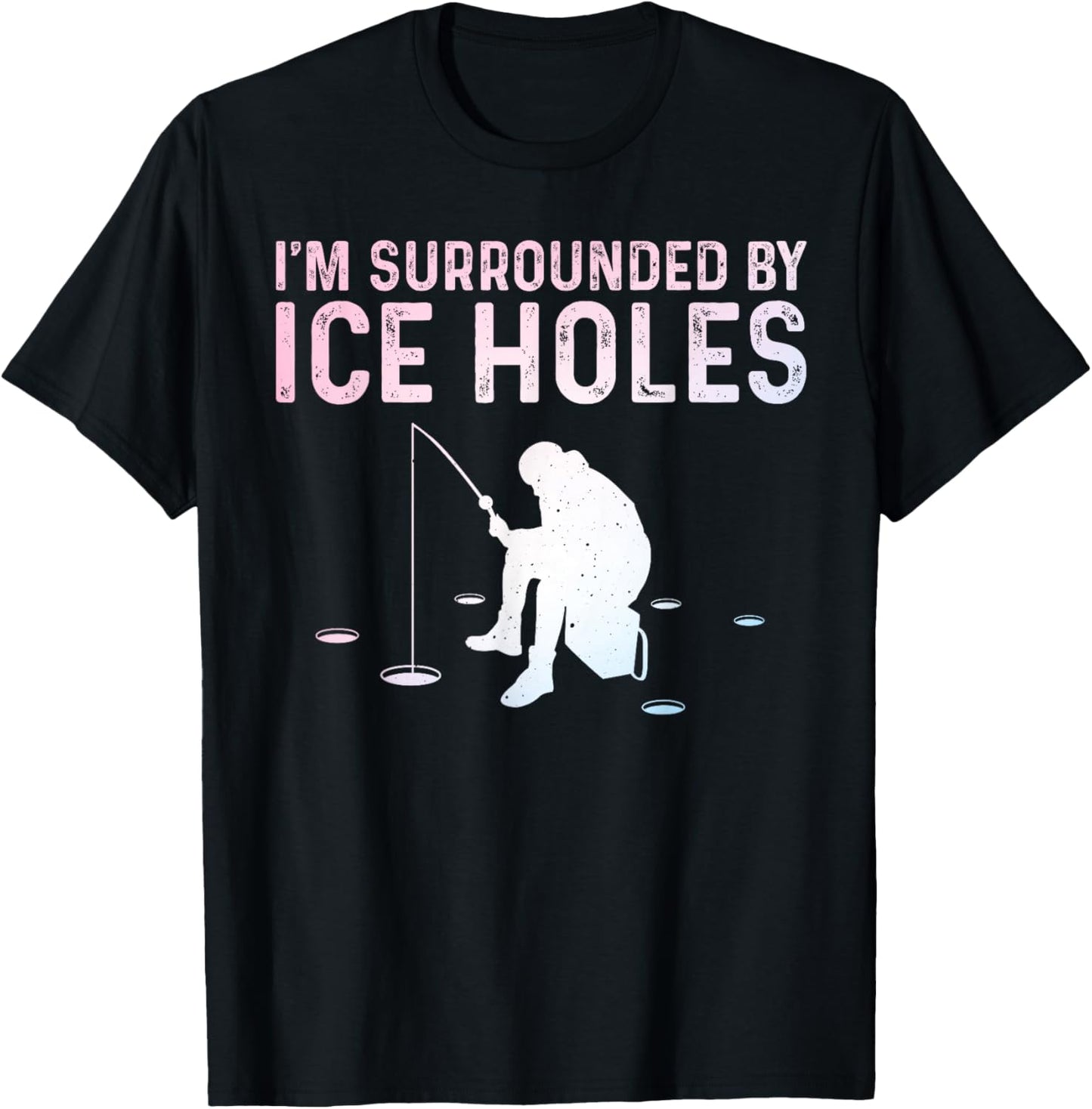 Funny Ice Fishing Novelty Women Ice Fishing Lover T-Shirt - T-Shirt | Black