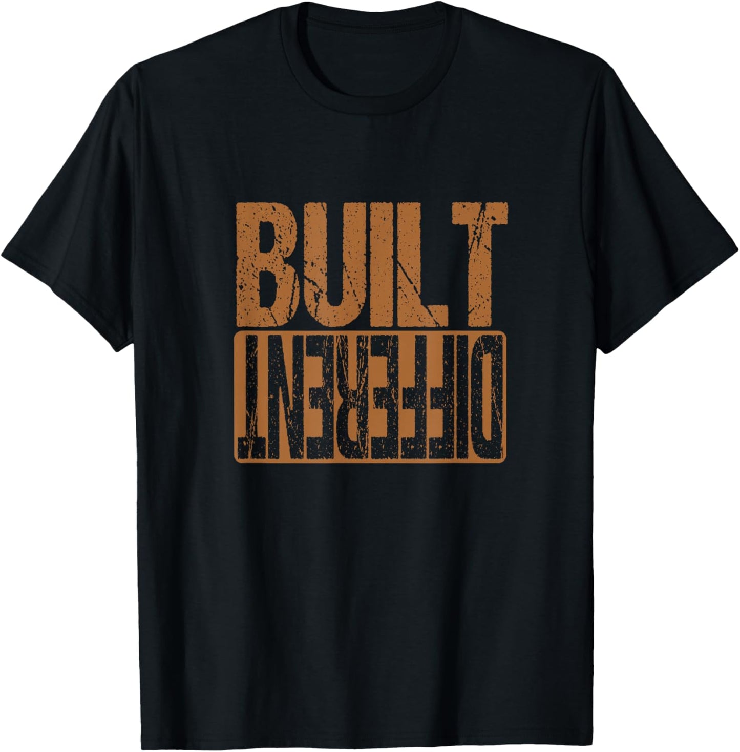 Match Brown Color Brown Built Different Brown Color Graphic T-Shirt - T-Shirt | Black