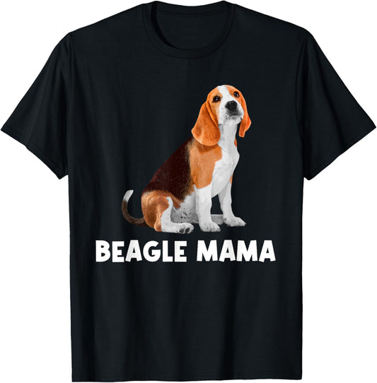 Beagle Gift Beagle Lover Dog Accessories & Stuff Women's Beagle Mama Art Black Small Classic Fit Short Sleeve Pull On 1 Count T-Shirt - T-Shirt | Black