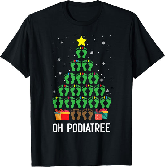 Oh Podiatree Chiropodist Podiatrist Christmas Podiatry T-Shirt - T-Shirt | Black