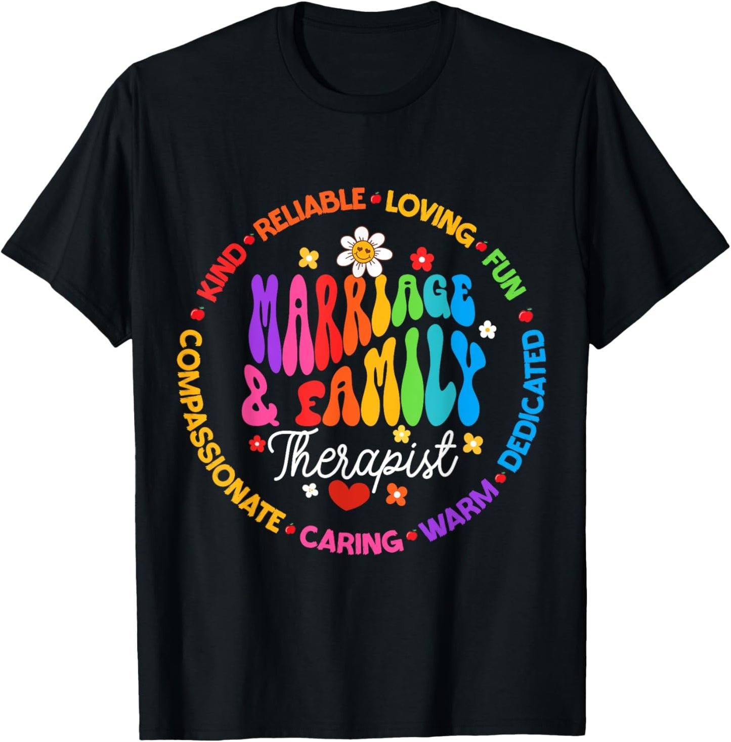 Groovy Marriage & Family Therapist Therapy LMFT Appreciation T-Shirt - T-Shirt | Black