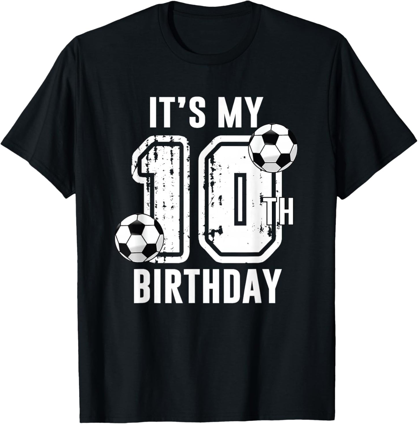 It's My 10th Birthday Soccer Player 10th Birthday Player T-Shirt - T-Shirt | Black