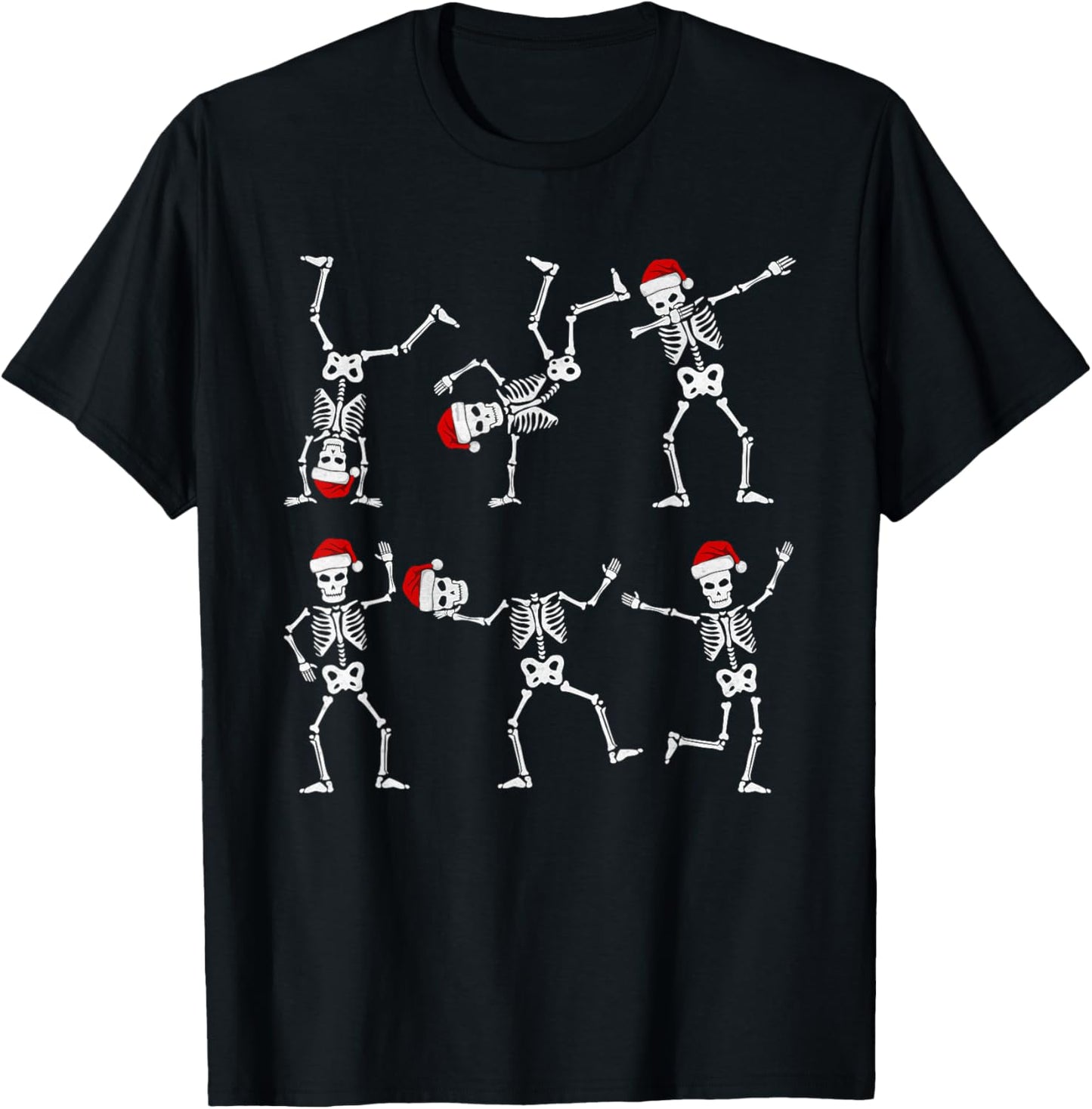 Christmas Boys Kids Toddler Dancing Skeleton hat Christmas T-Shirt - T-Shirt | Black
