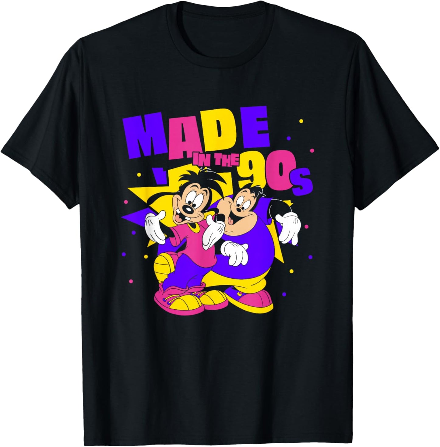 Disney A Goofy Movie Max P.J Made In The 90's Retro Logo T-Shirt - T-Shirt | Black