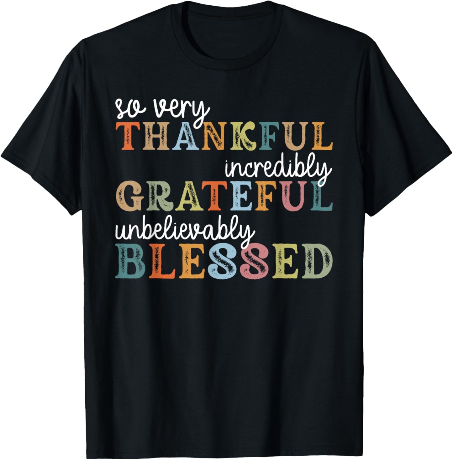 Thanksgiving Thankful Grateful Blessed Thanksgiving Thankful T-Shirt - T-Shirt | Black