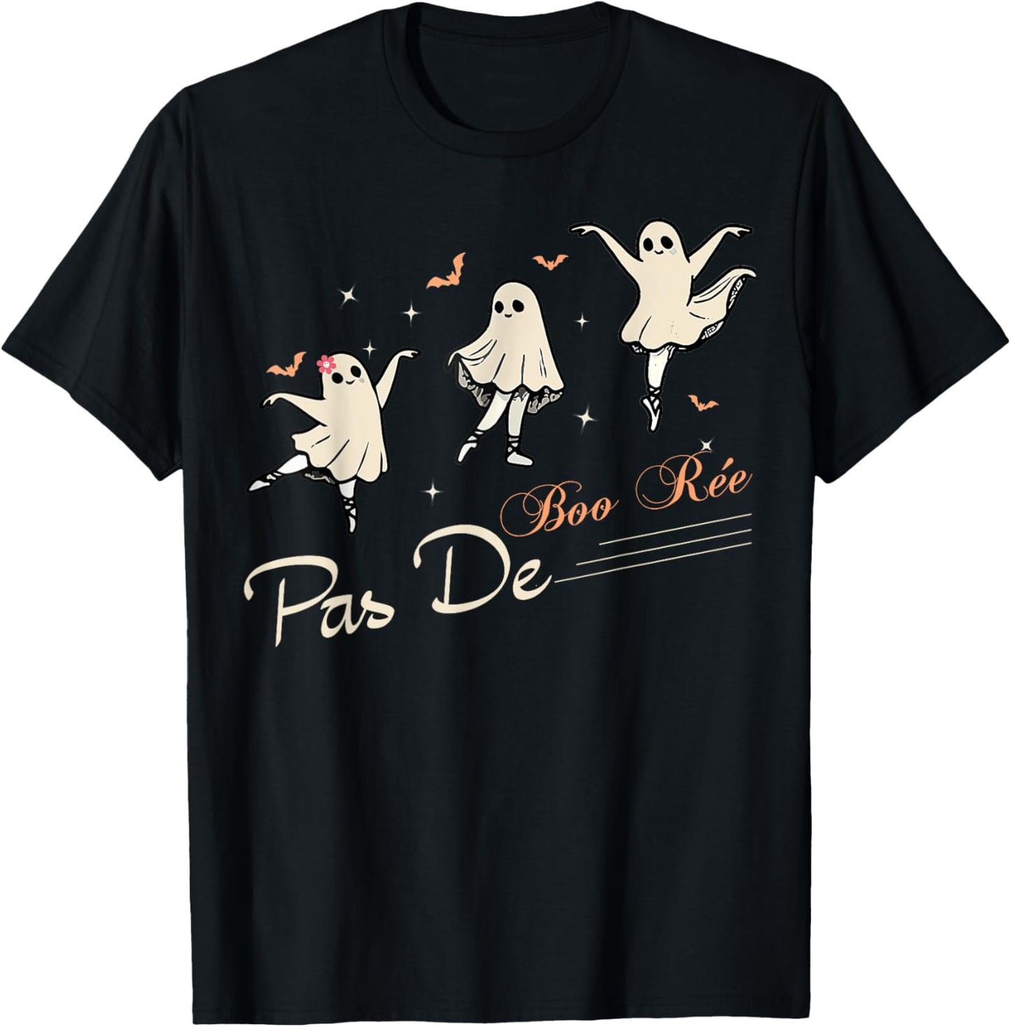 Pas de BOO-rée Ghost Ballet Dancer Halloween Dance Teacher T-Shirt - T-Shirt | Black
