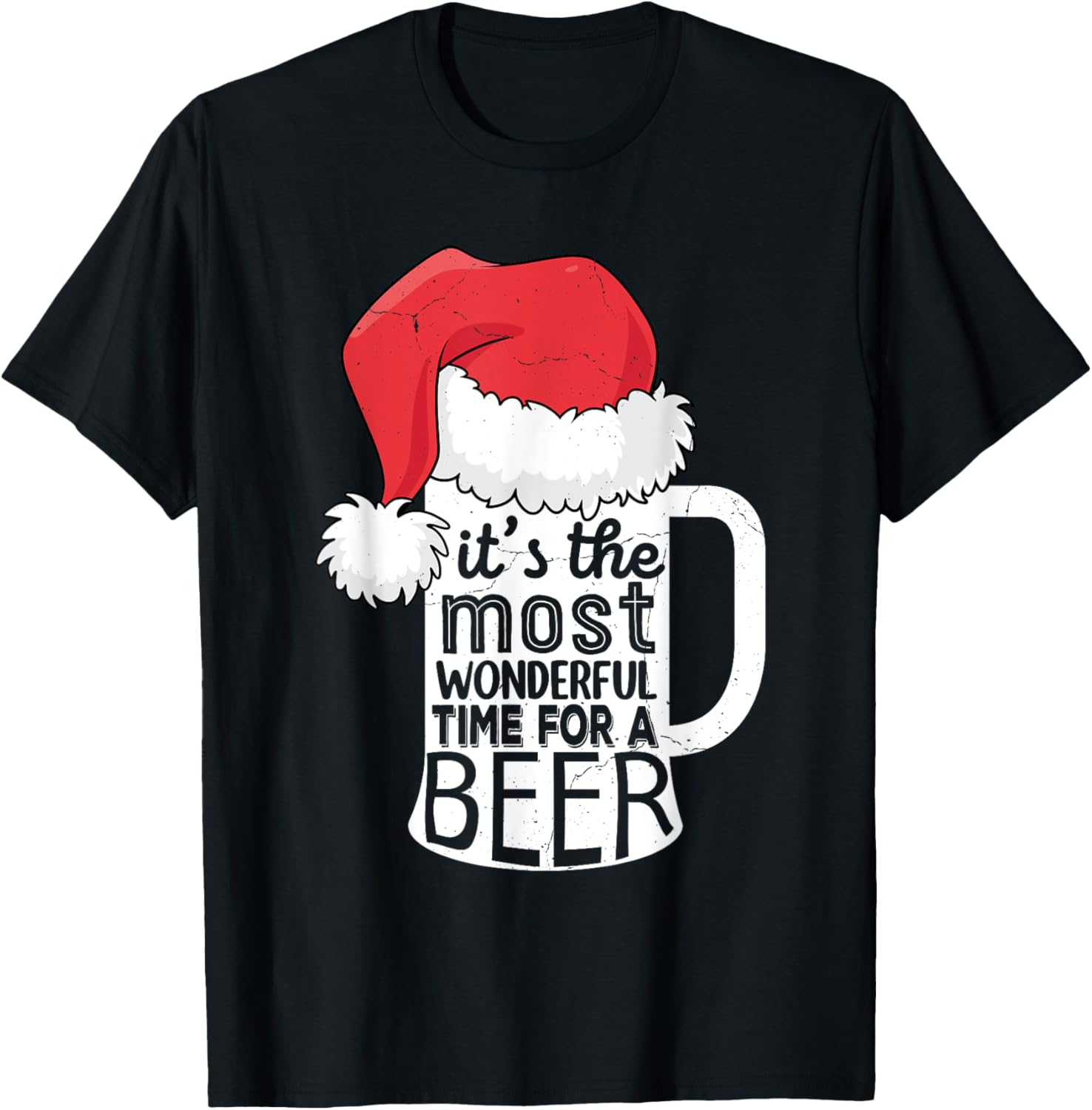 It's the Most wonderful time for a beer Christmas Men Beer T-Shirt - T-Shirt | Black