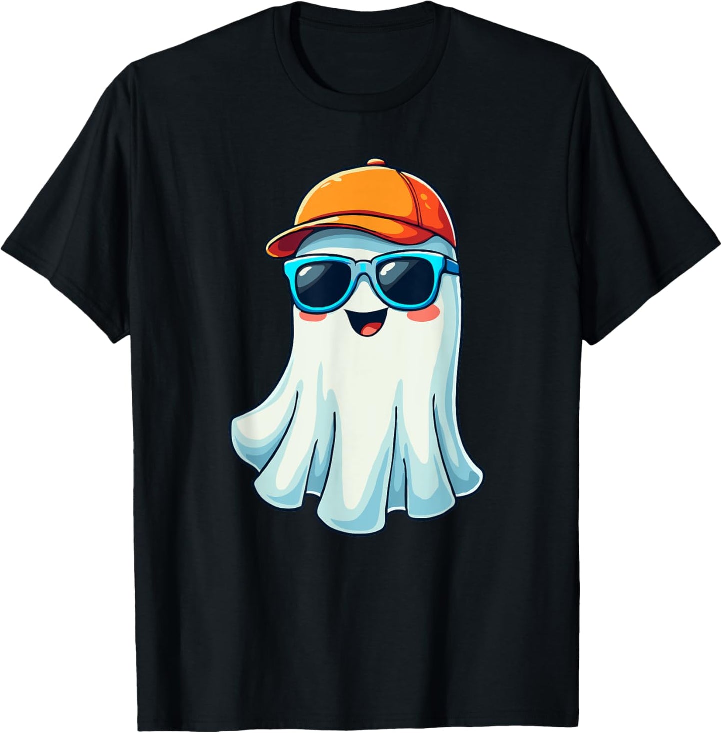 Boo Ghost Baseball Hat Funny Halloween Baseball Costume T-Shirt - T-Shirt | Black