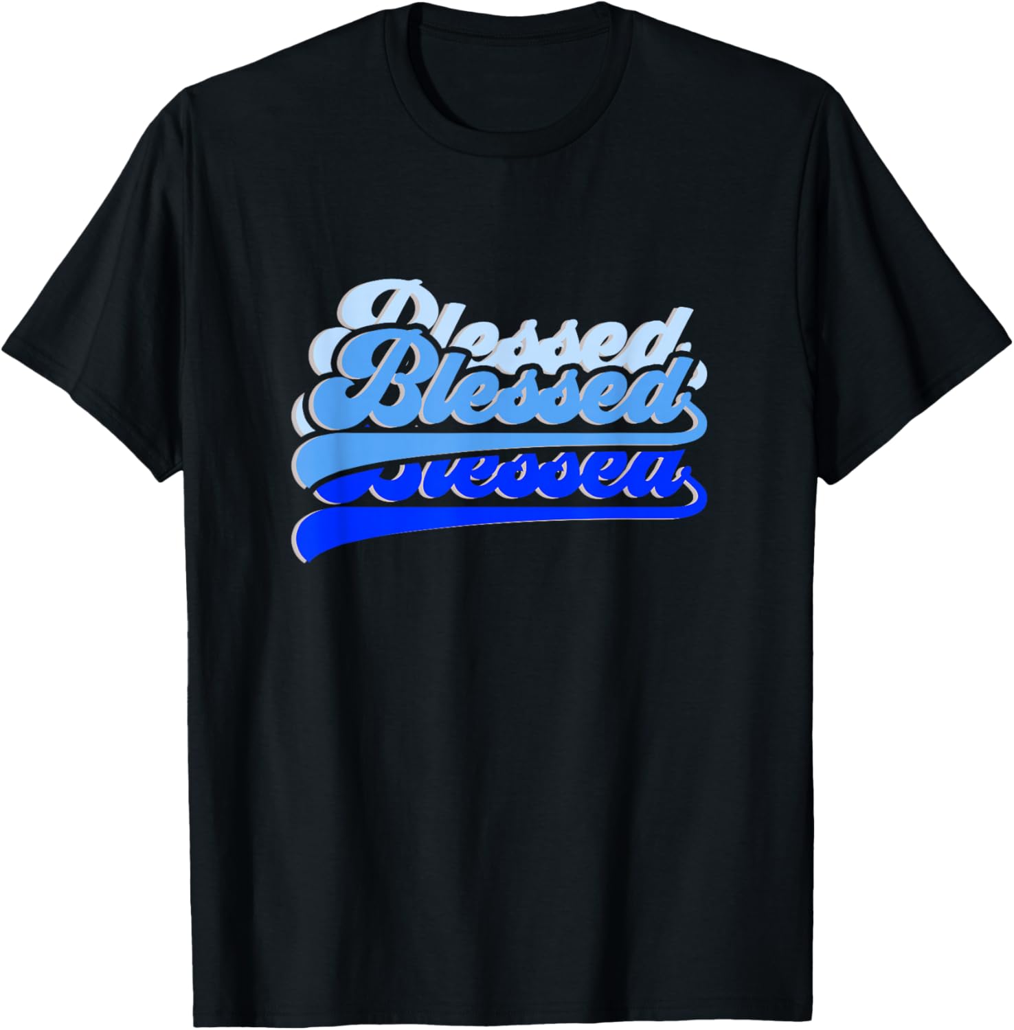 Blue Graphic So So Blessed Blue Graphic T-Shirt - T-Shirt | Black
