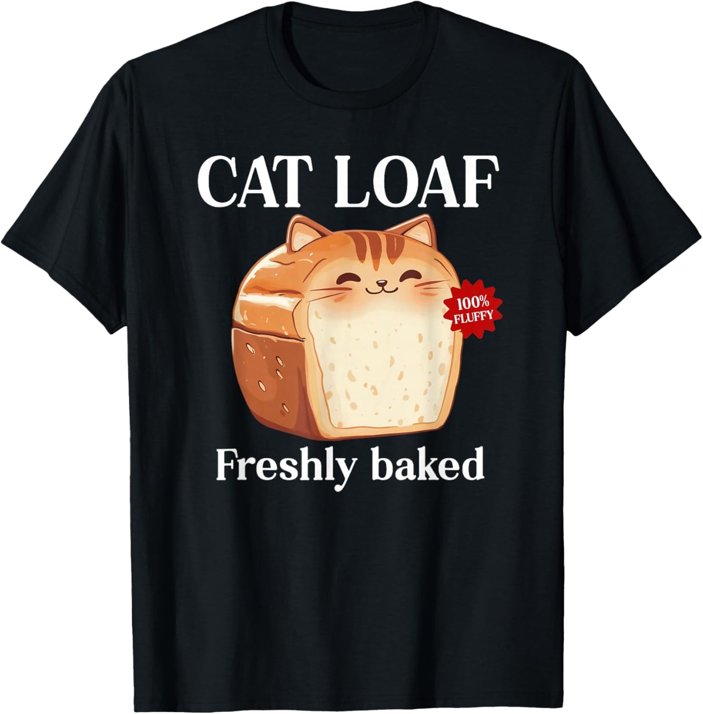 Cute Cat Loaf Of Bread Funny Cat T-Shirt - T-Shirt | Black