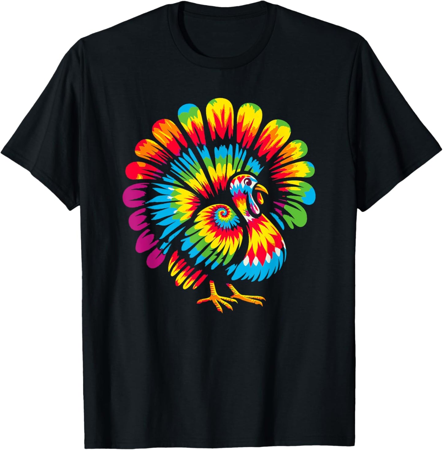 Tie Dye Turkey Thanksgiving T-Shirt - T-Shirt | Black
