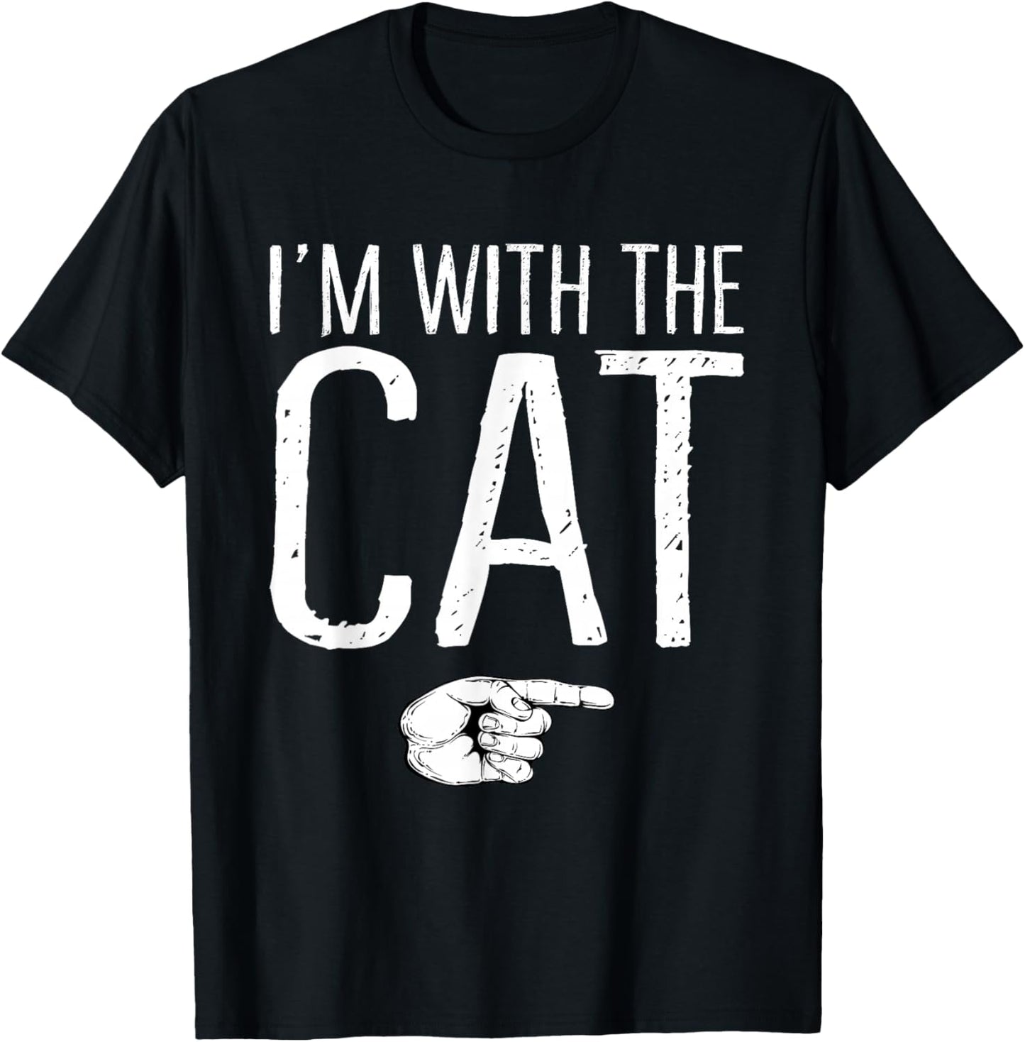 I'm With The Cat Matching Costume Lazy Halloween Party T-Shirt - T-Shirt | Black