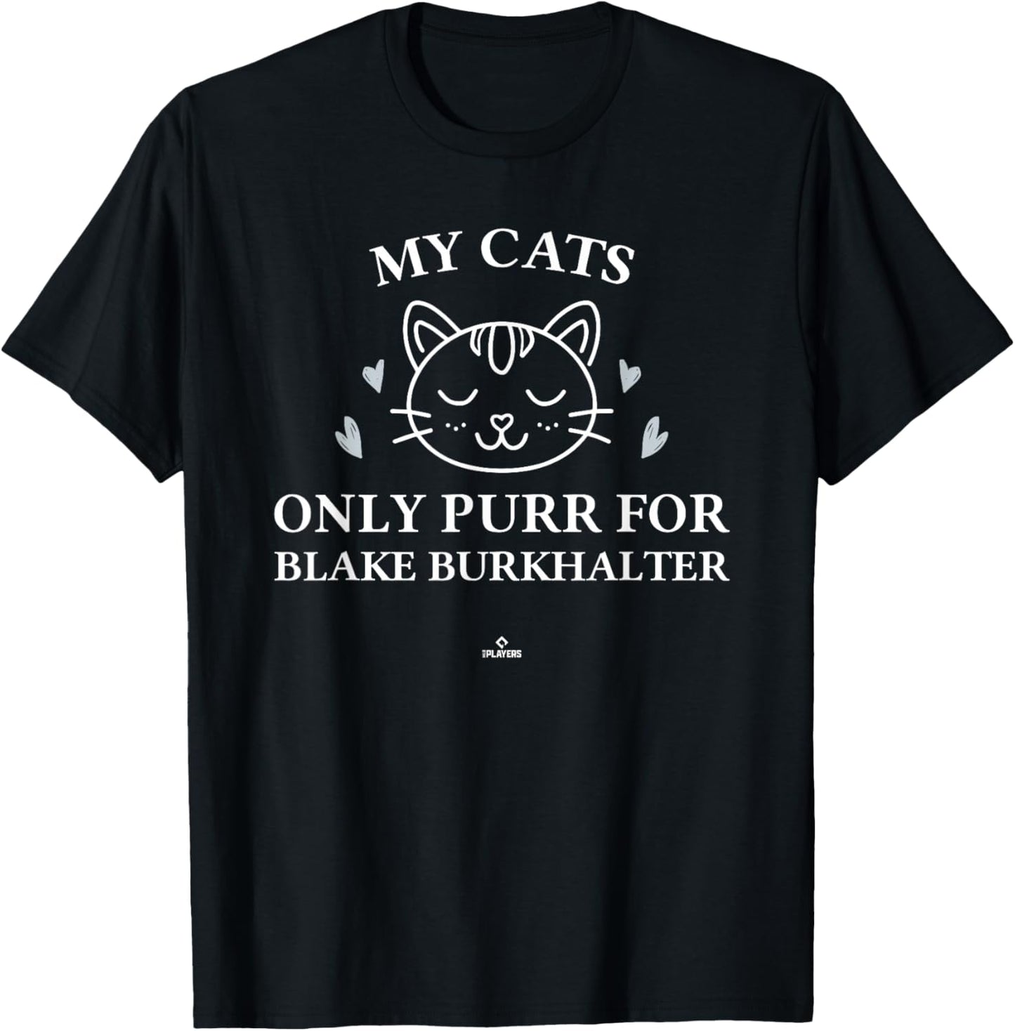 Cat Lovers for Blake Burkhalter Prospect Baseball Fan Gear T-Shirt - T-Shirt | Black