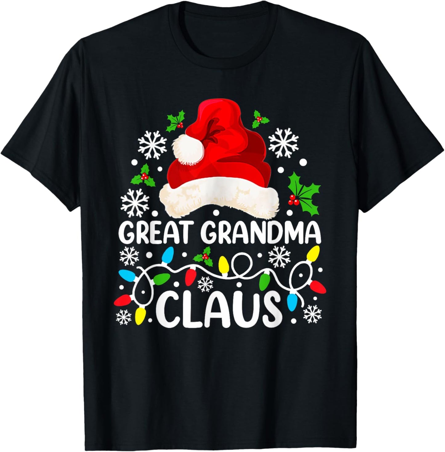 Great Grandma Claus Funny Christmas Family Matching T-Shirt - T-Shirt | Black