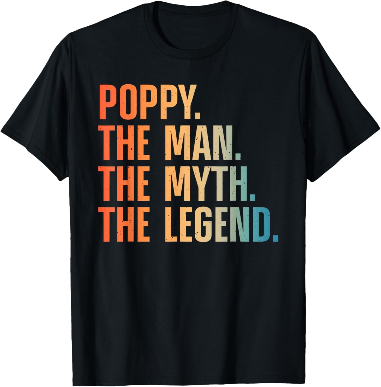 Poppy Design For Grandpa Grandfather From Grandkids Poppy T-Shirt - T-Shirt | Black