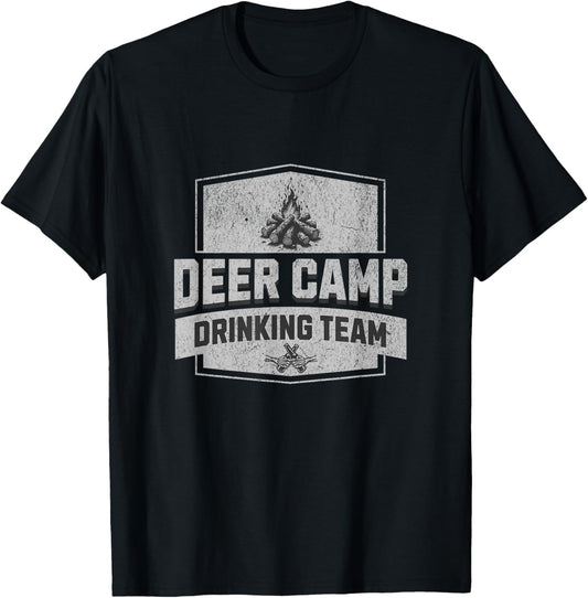 Deer Camp Drinking Team - Funny Hunting T-Shirt - T-Shirt | Black