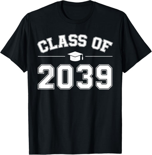Class of 2039 Grow With Me First Day of School Graduation T-Shirt - T-Shirt | Black