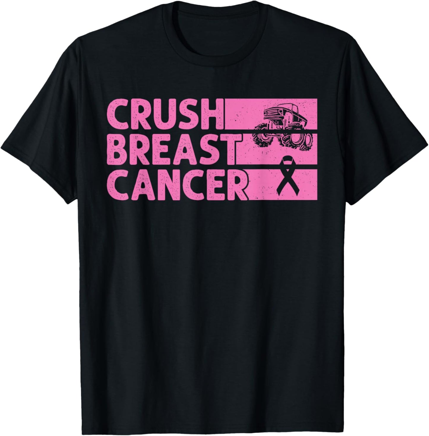 Crush Breast Cancer Awareness Women Men Boys T-Shirt - T-Shirt | Black