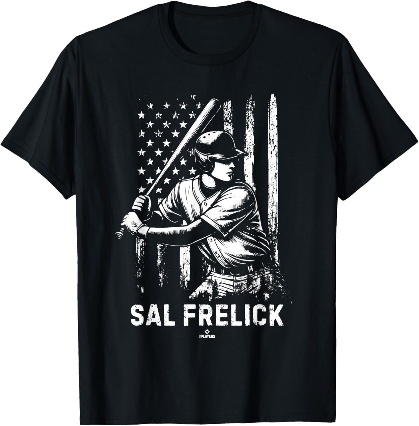 Player Illustration Flag Sal Frelick Prospect Baseball Fan T-Shirt - T-Shirt | Black