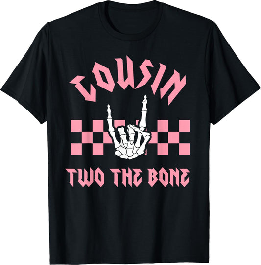 Cousin Bad Two the Bone Birthday 2 Years Old Birthday T-Shirt - T-Shirt | Black