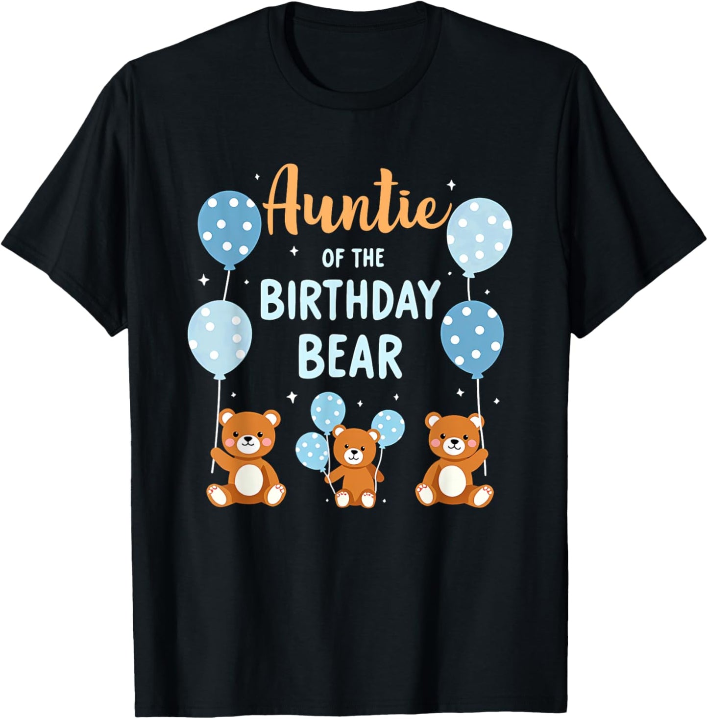 Birthday Bear Aunt Auntie Of The Birthday Boy T-Shirt - T-Shirt | Black