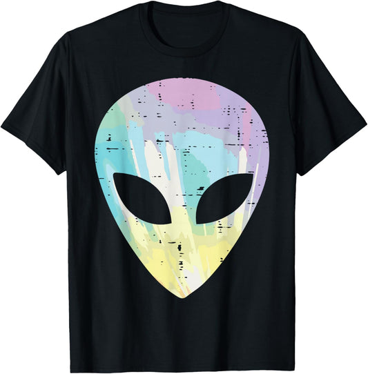 Colorful Alien Head Extraterrestrial Women Girls Kids Men T-Shirt - T-Shirt | Black
