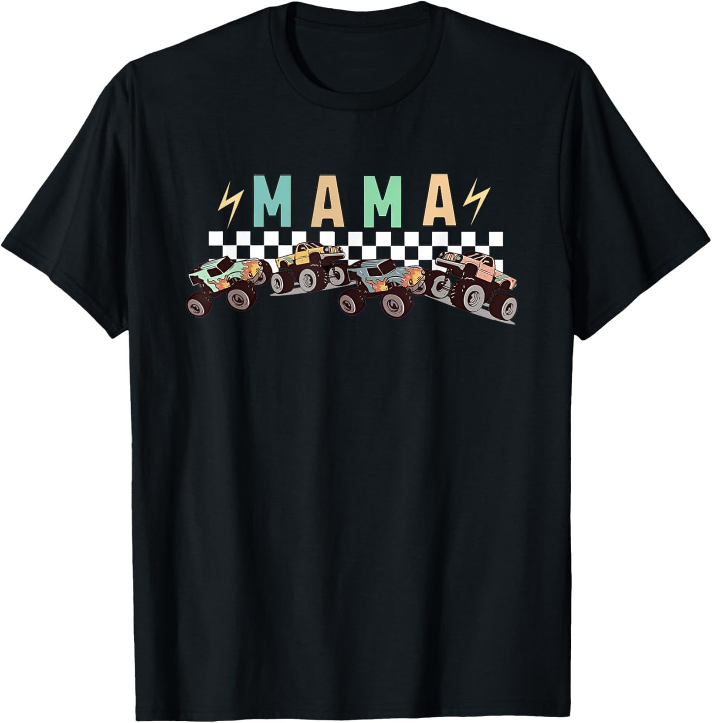 Mama Truck Mom Monster Truck Are My Jam Truck Lovers T-Shirt - T-Shirt | Black