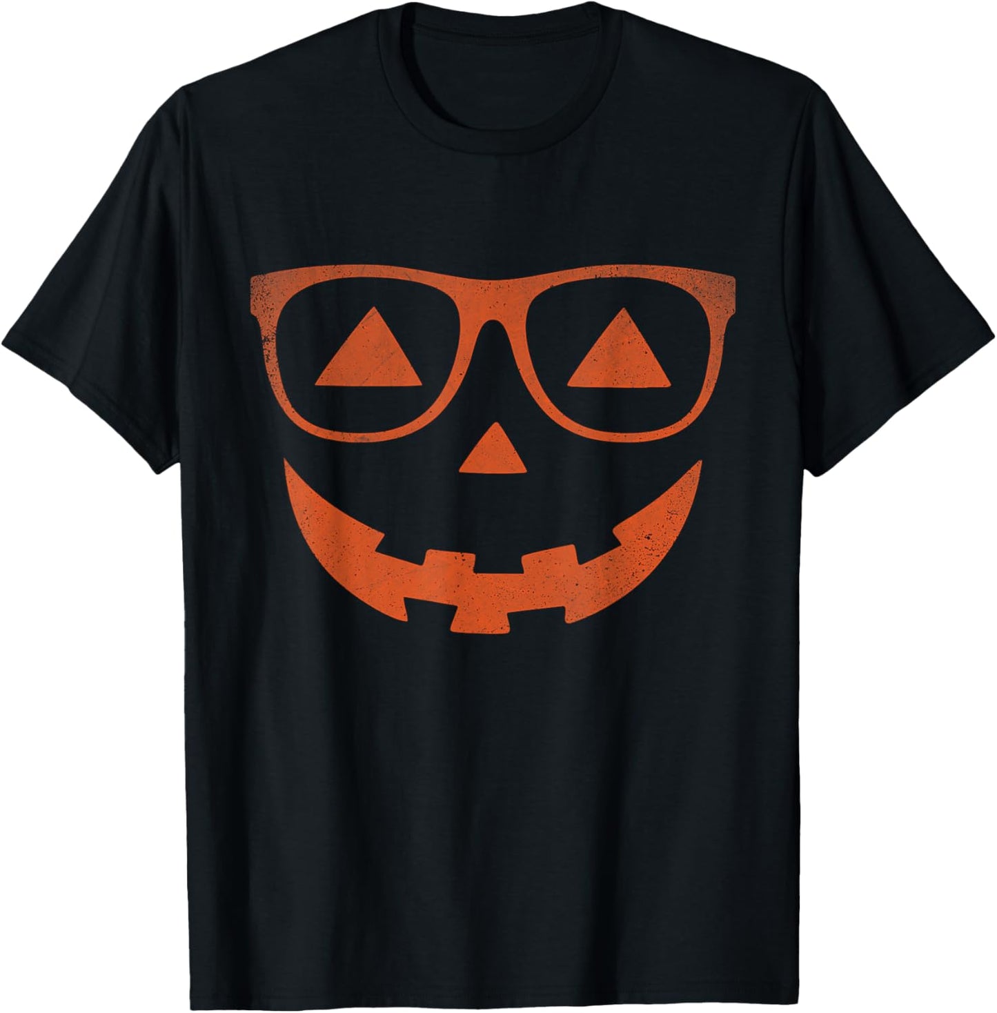 Jack O Lantern Pumpkin with Glasses Costume Halloween T-Shirt - T-Shirt | Black