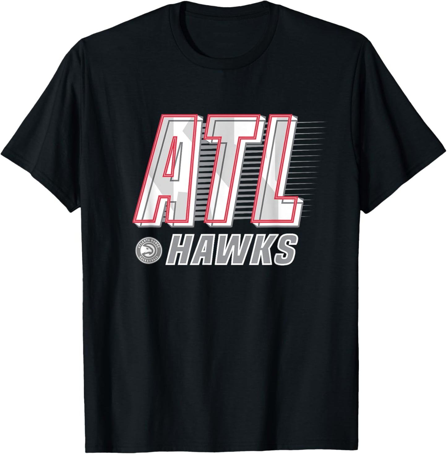 NBA Atlanta Hawks Type Stack Logo T-Shirt - T-Shirt | Black