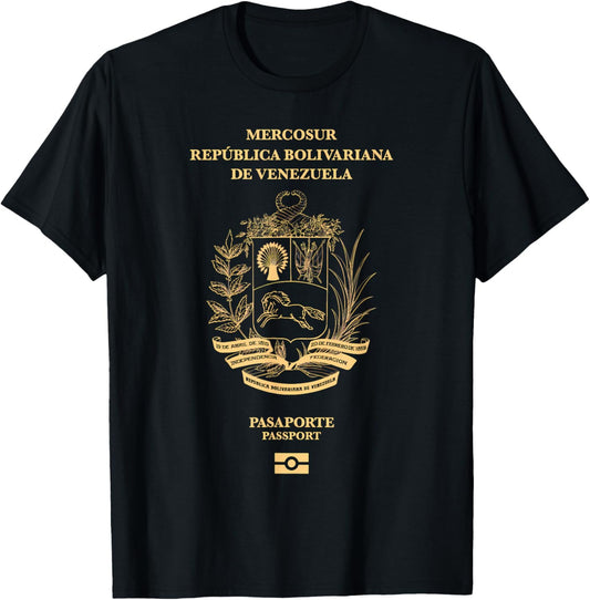 Venezuela Passport | Republica bolivariana de Venezuela T-Shirt - T-Shirt | Black