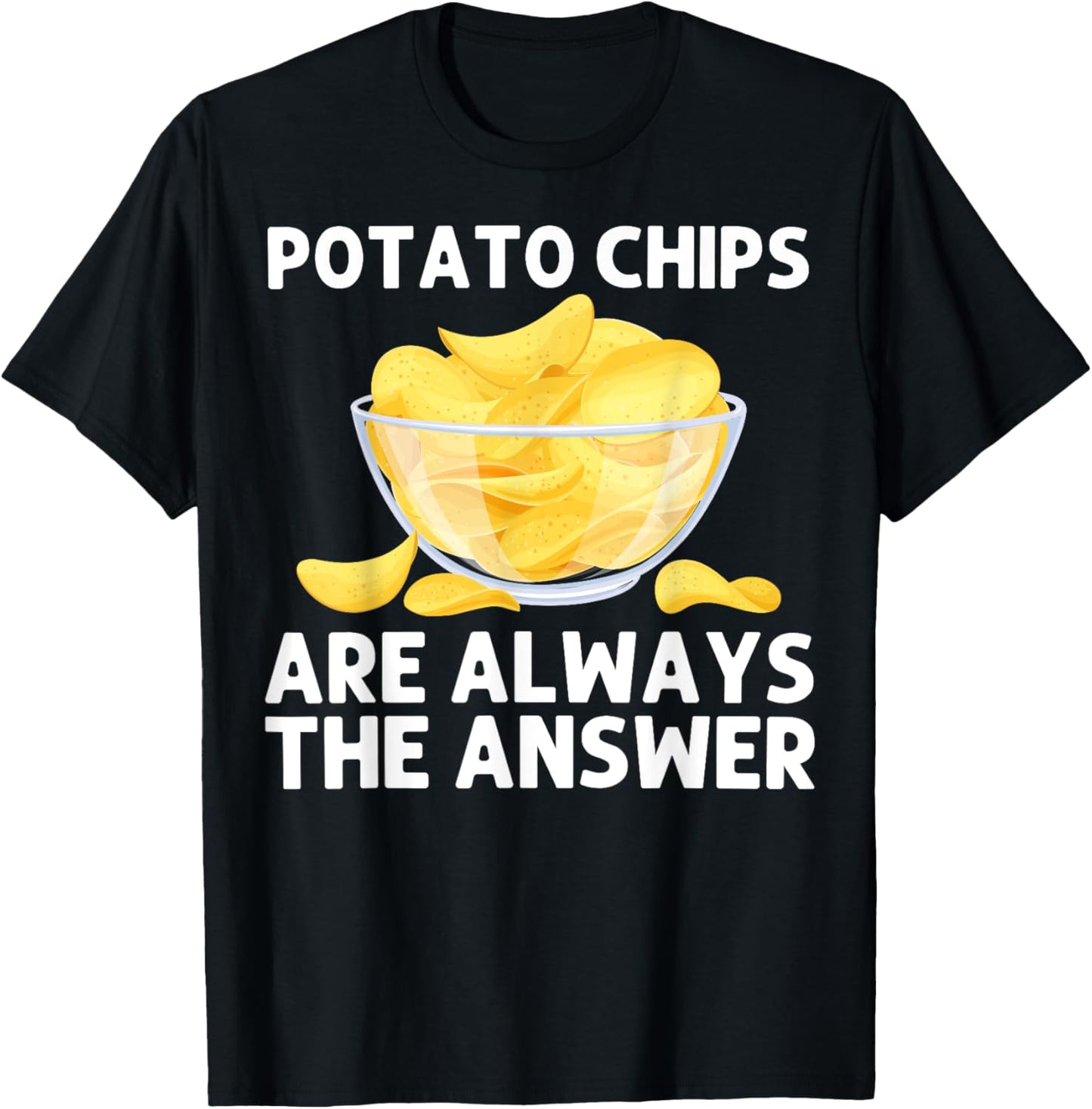 Cool Potato Chips Art Women Kids Potato Chips Lover T-Shirt - T-Shirt | Black