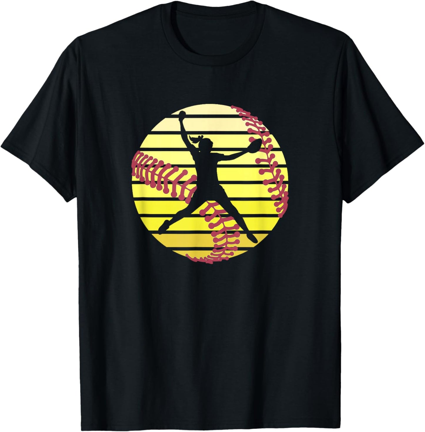 Softball Pitcher Women Girls Fast Pitch Player Graphic T-Shirt - T-Shirt | Black