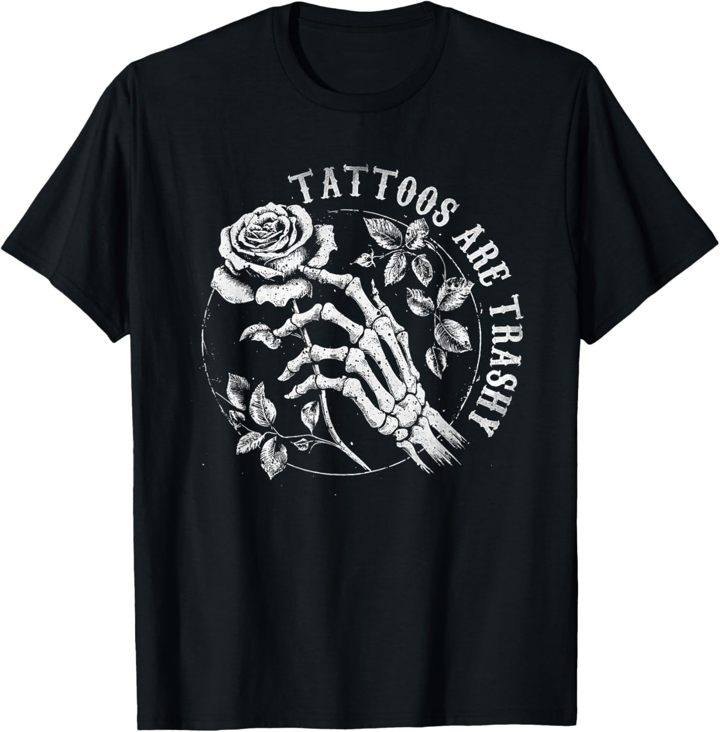 Tattoos Are Trashy Vintage Y2K Joke T-Shirt - T-Shirt | Black