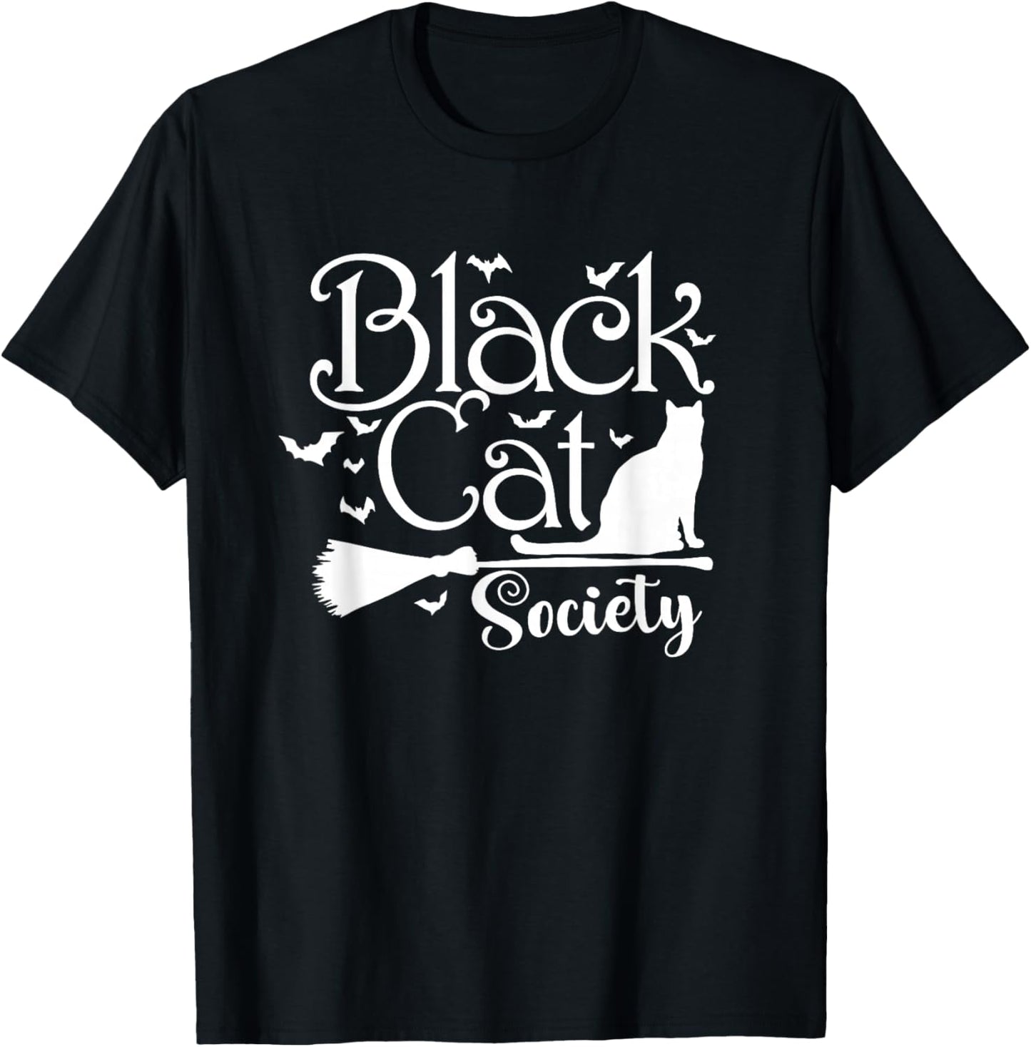Black Cat Society Halloween T-Shirt - T-Shirt | Black