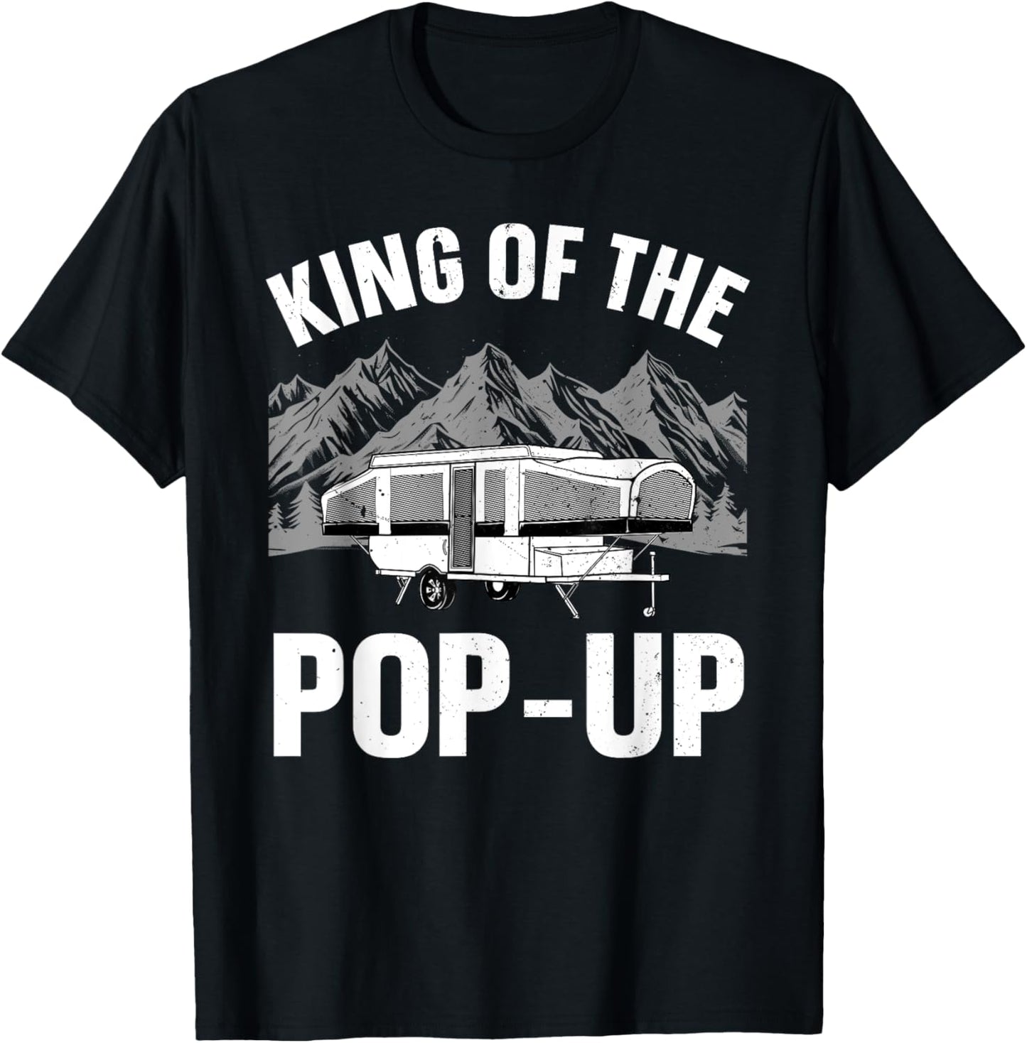 Funny Pop Up Camper Art Dad Pop Up Trailer Camping T-Shirt - T-Shirt | Black