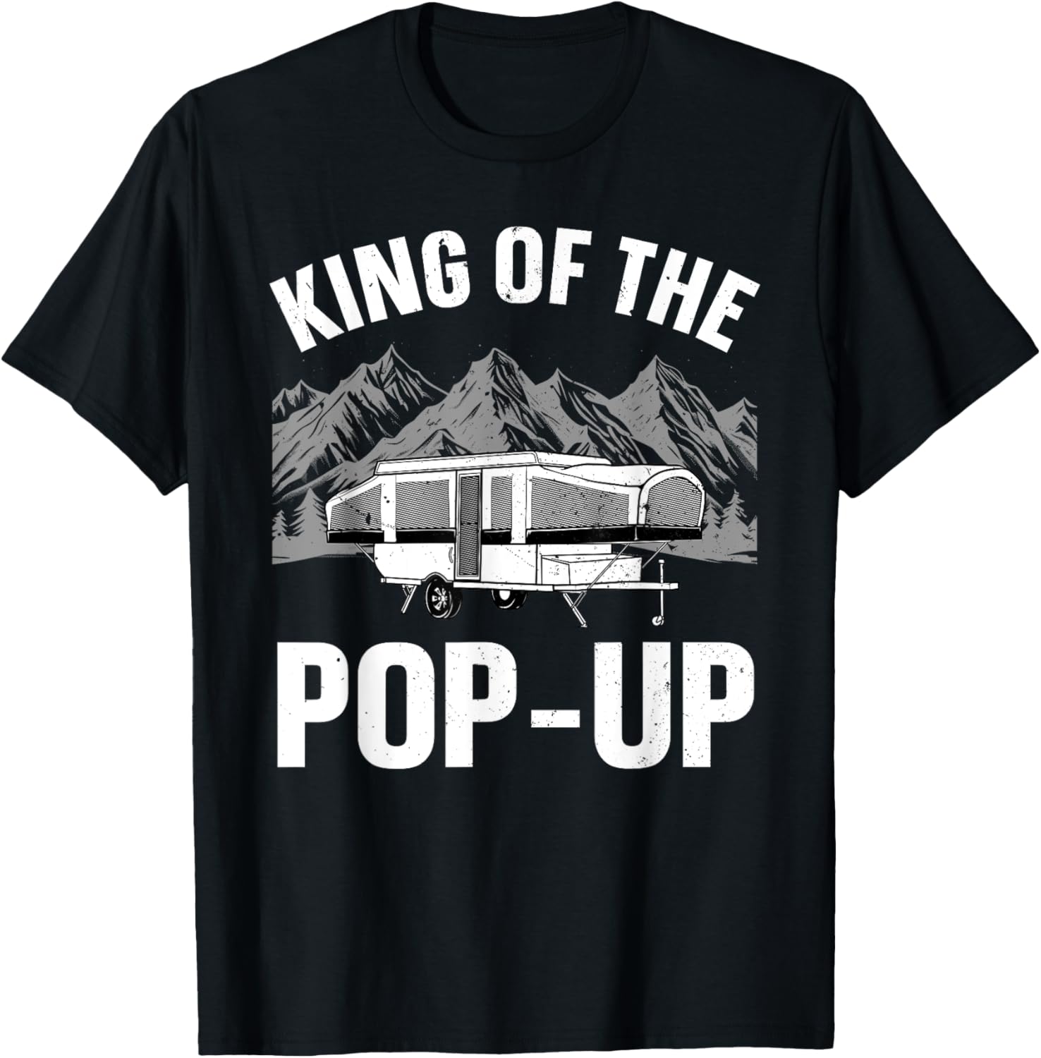 Funny Pop Up Camper Art Dad Pop Up Trailer Camping T-Shirt - T-Shirt | Black