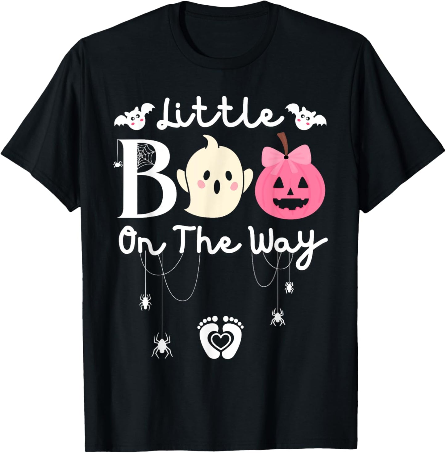Little Boo On The Way-Halloween Girls Pregnancy Announcement T-Shirt - T-Shirt | Black