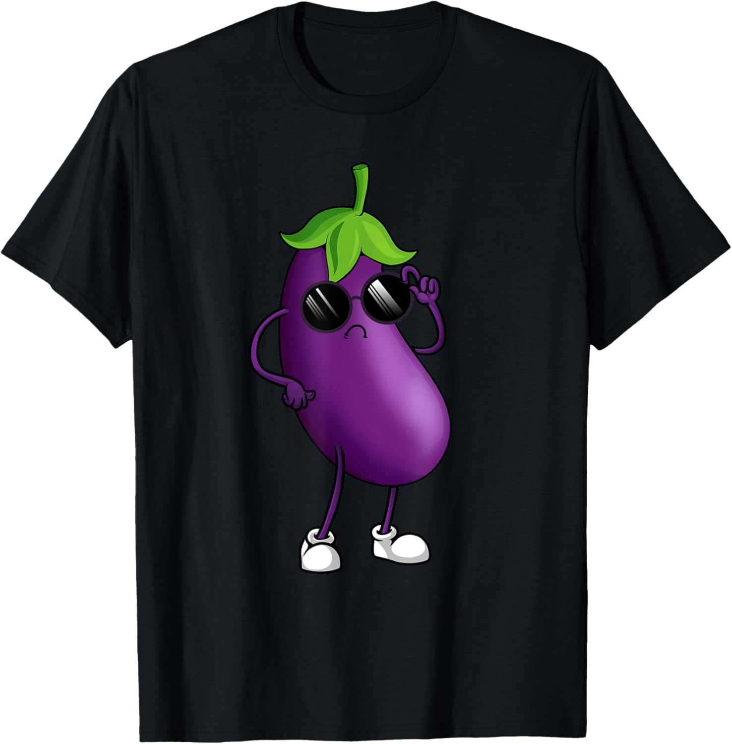 Cool Eggplant Art Women Kid Vegetable Eggplant Lover T-Shirt - T-Shirt | Black